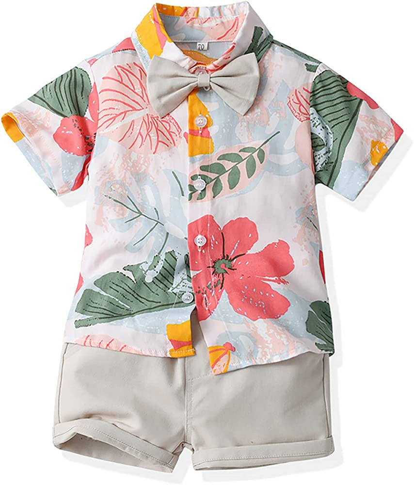 Adokioths Toddler Baby Boy Shorts Sets Easter Outfit Infant Bunny Print Button Up Shirt Top+Short... | Amazon (US)