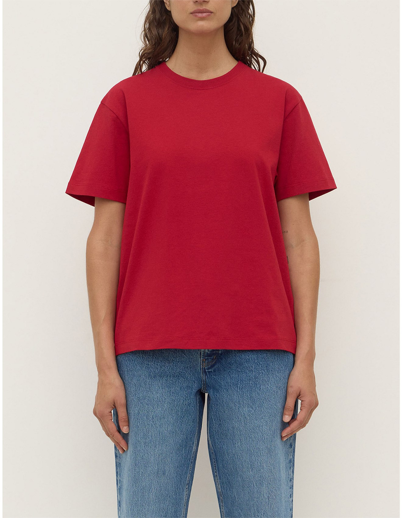 Womens Organic Base Tee Mulberry | David Jones (Australia & New Zealand)