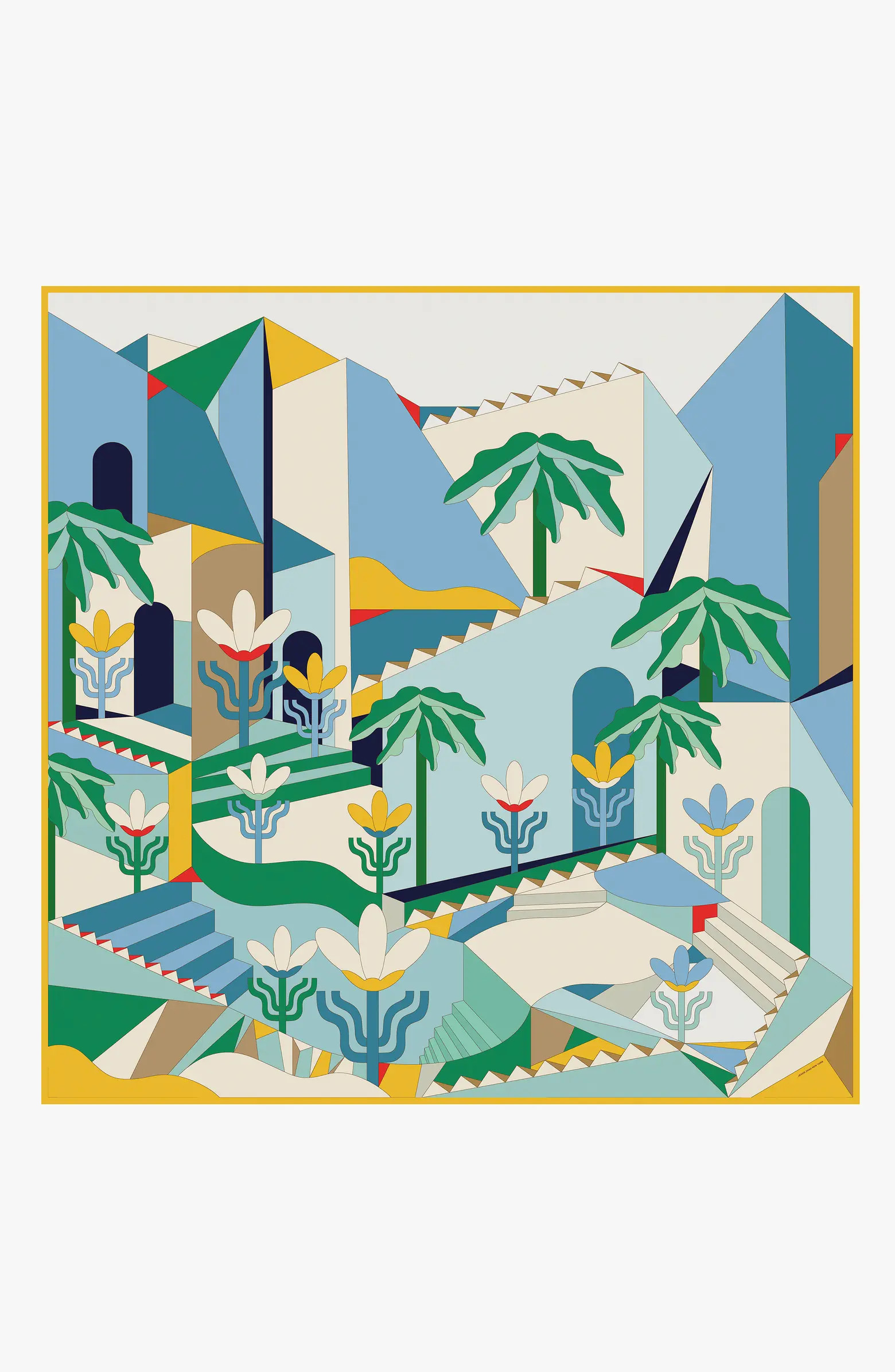 Double Sided Wool Silk Scarf Of Tropical Breeze | Nordstrom
