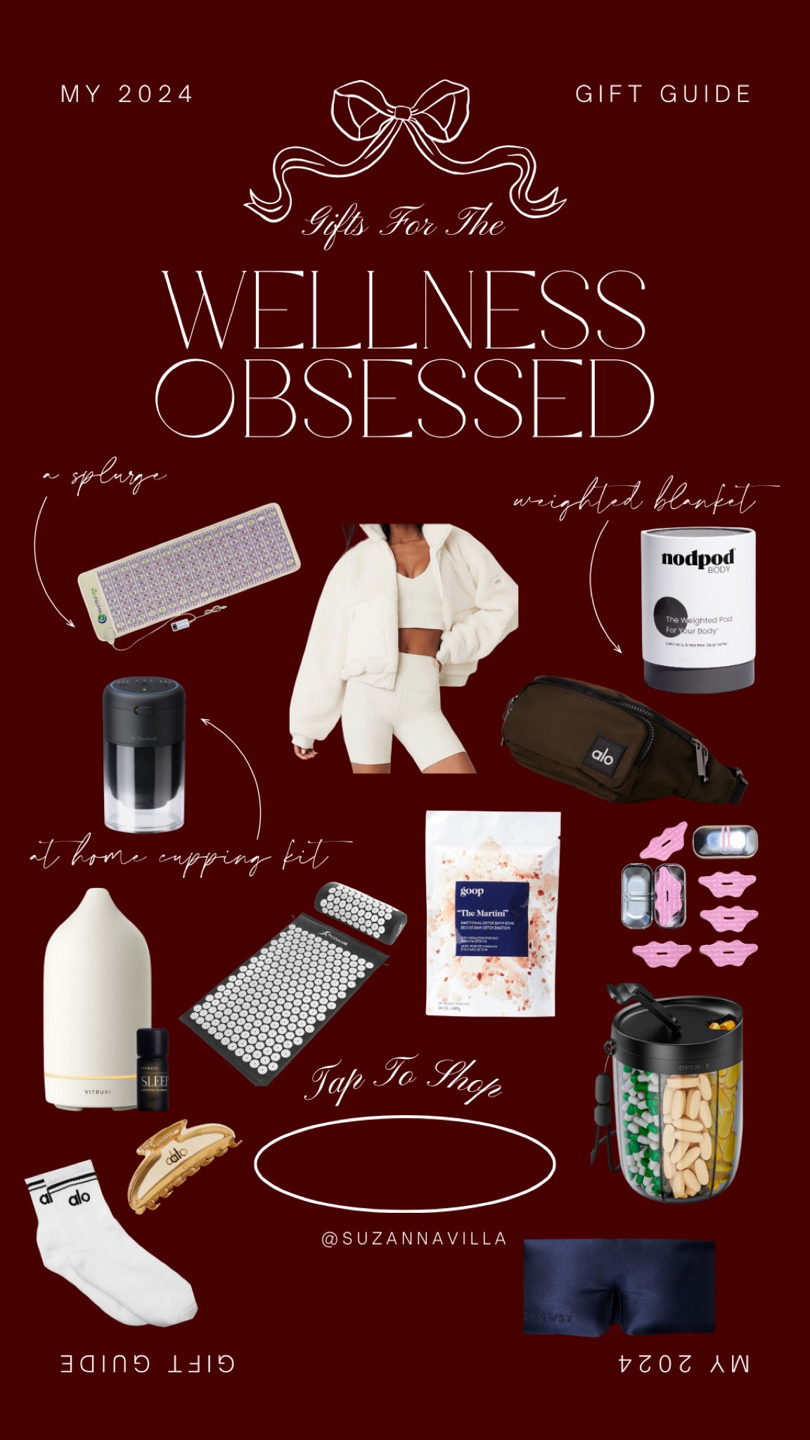 shop my 2024 ‘wellness obsessed’ gift guide // #wellnessgifts #wellnesslovergifts #giftguides #healthandwellness #diffuser #theragun #weightedblanket #aloyoga #pilates 

#LTKCyberWeek #LTKGiftGuide #LTKHoliday