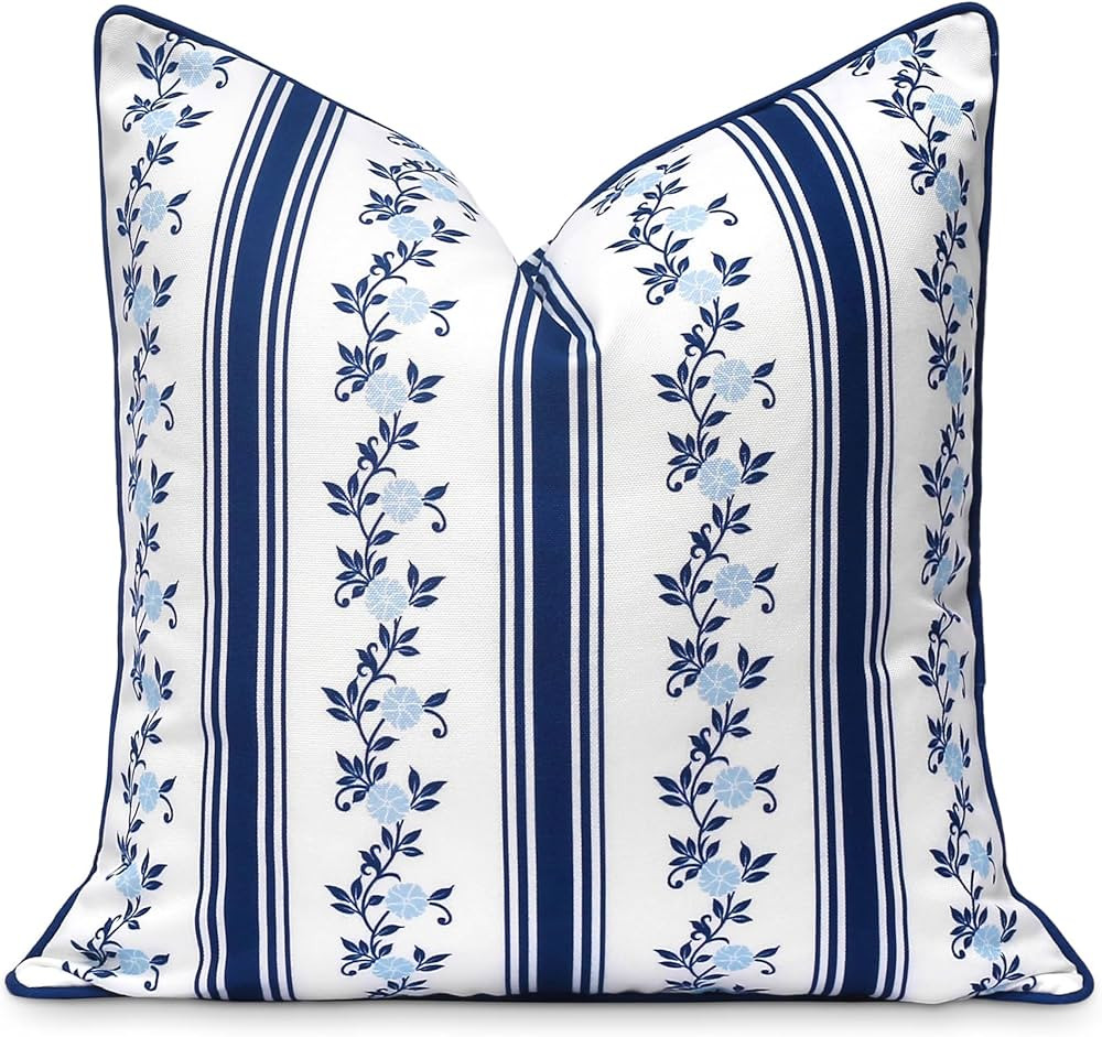 Hofdeco Premium Coastal Patio Indoor Outdoor Throw Pillow Cover Only, 20"x20" Water Repellent for... | Amazon (US)