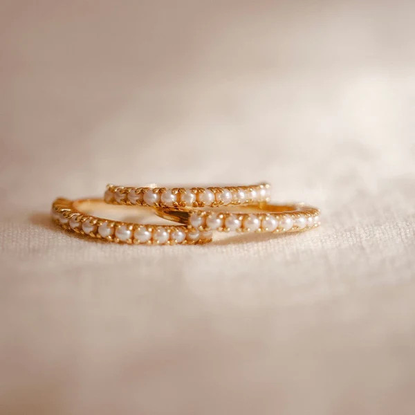 Pearl Stacking Band Ring | Made by Mary (US)