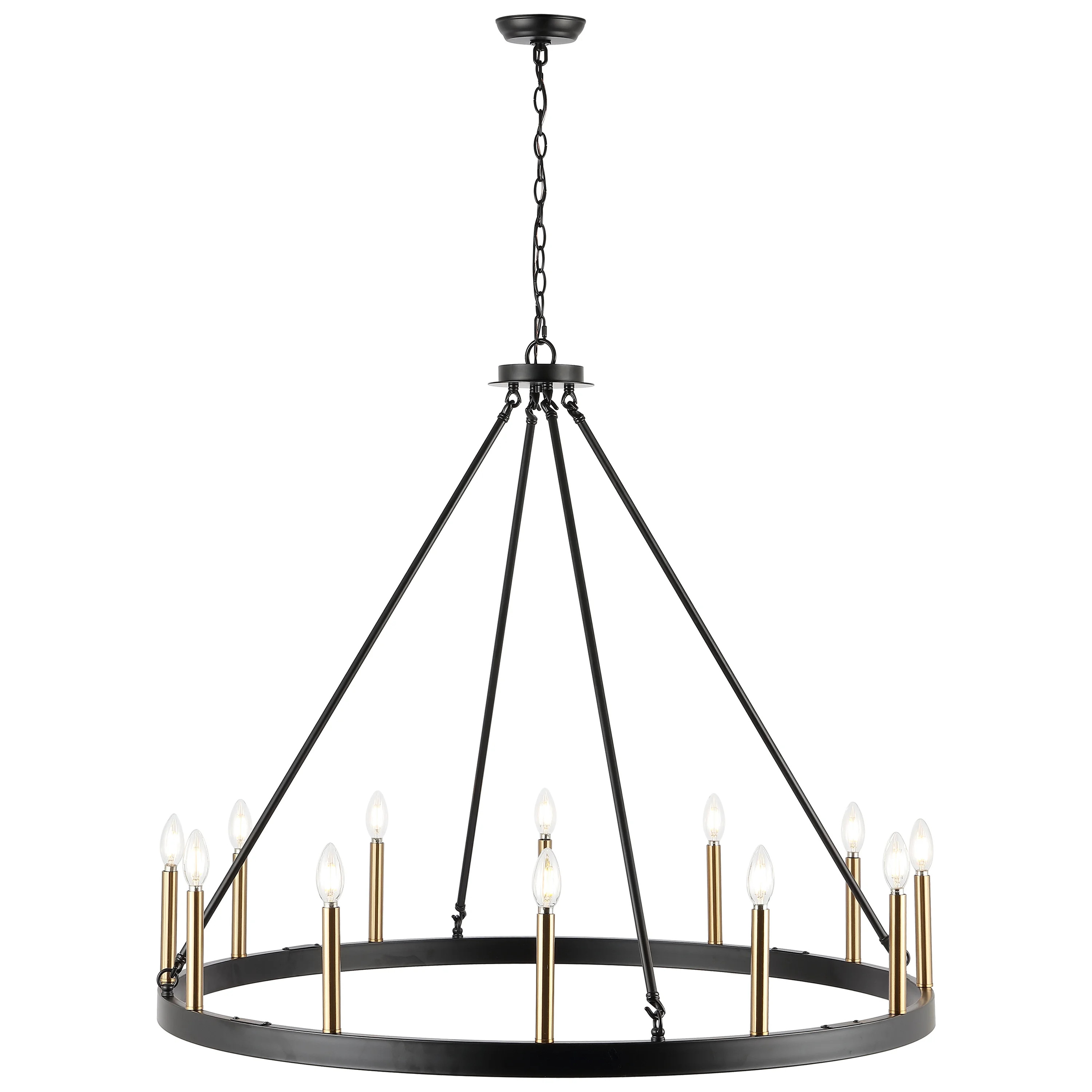 SAFAVIEH Taelor 12-Light Glam Matte Black Metal Chandelier | Walmart (US)