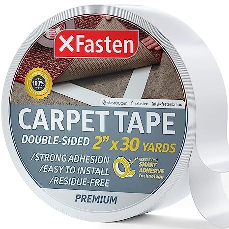 XFasten Double Sided Carpet Tape for Hardwood Floors 2-Inch x 30 Yards Carpet Tape Double Sided f... | Amazon (US)