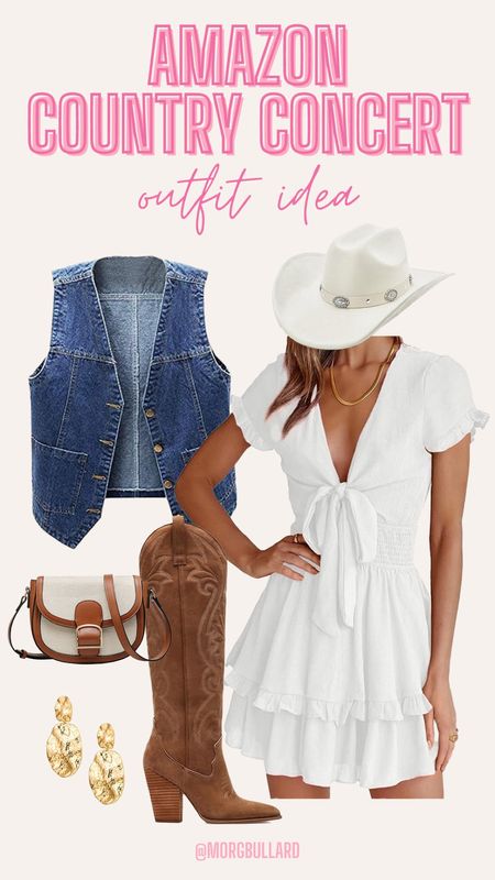 Amazon country concert outfit | Amazon fashion | Amazon country dress | Amazon denim vest | Amazon western boots | Amazon western hat | what to wear to a country concert 

#LTKStyleTip #LTKFindsUnder100 #LTKSeasonal