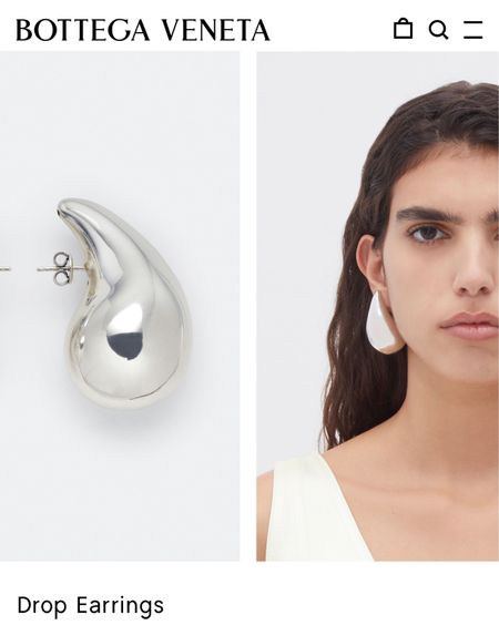 silver bottega drop earrings in stock!!