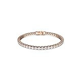 Swarovski Tennis Deluxe Collection Women's Tennis Bracelet, Sparkling White Crystals with Rose-Gold Tone Plated Band | Amazon (US)