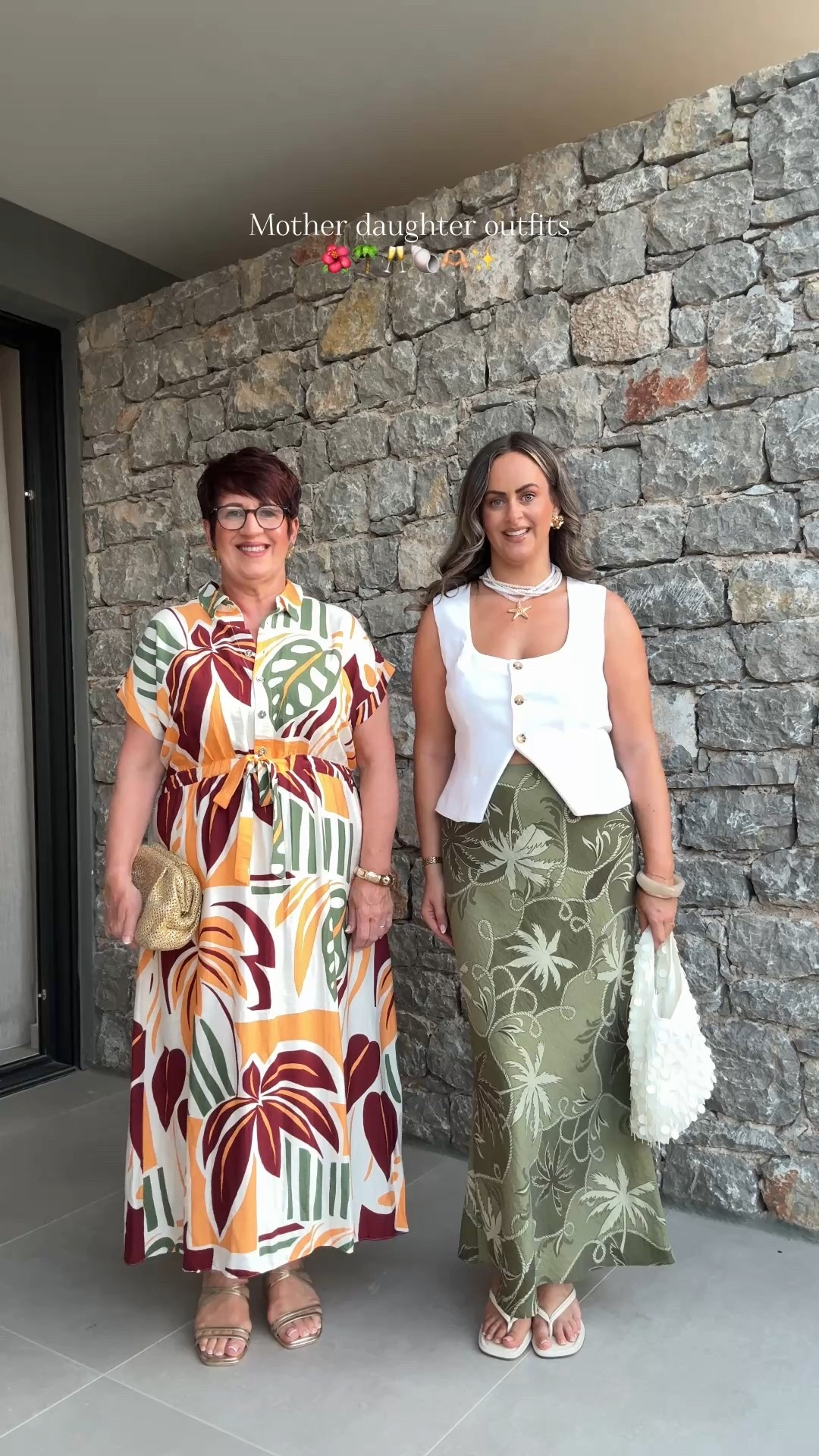 MUM/DAUGHTER OUTFITS - HOLIDAY EDITION 🌺🌴🥂🐚🫶🏼✨

I’m a UK SIZE 10, 5ft4 and mum is a UK SIZE 14-16 (14 bottoms, 16 tops), 5ft2 and we are wearing the following sizes;
Outfits 1 
White waistcoat - size 12
Green skirt - size 10
Dress - size 18
Outfits 2
Dress - size small
Top - size 16
Skirt - size 14
Outfits 3
T-shirt - size medium
Lace skirt - size 8
Pink waistcoat - size 18
Skirt - size 14
Outfits 4
White dress - size small
Green stripe dress - size 16
Outfits 5
Brown dress - size 10
Patterned dress - size large
Outfits 6
White dress - size 10
Mums dress - size 16 petite 

Holiday outfits, summer outfit, real bodies, uk size 10, uk size 16, midsize, city break outfit, dress, dresses, style over 60 

#LTKstyletip #LTKover50style #LTKsummer