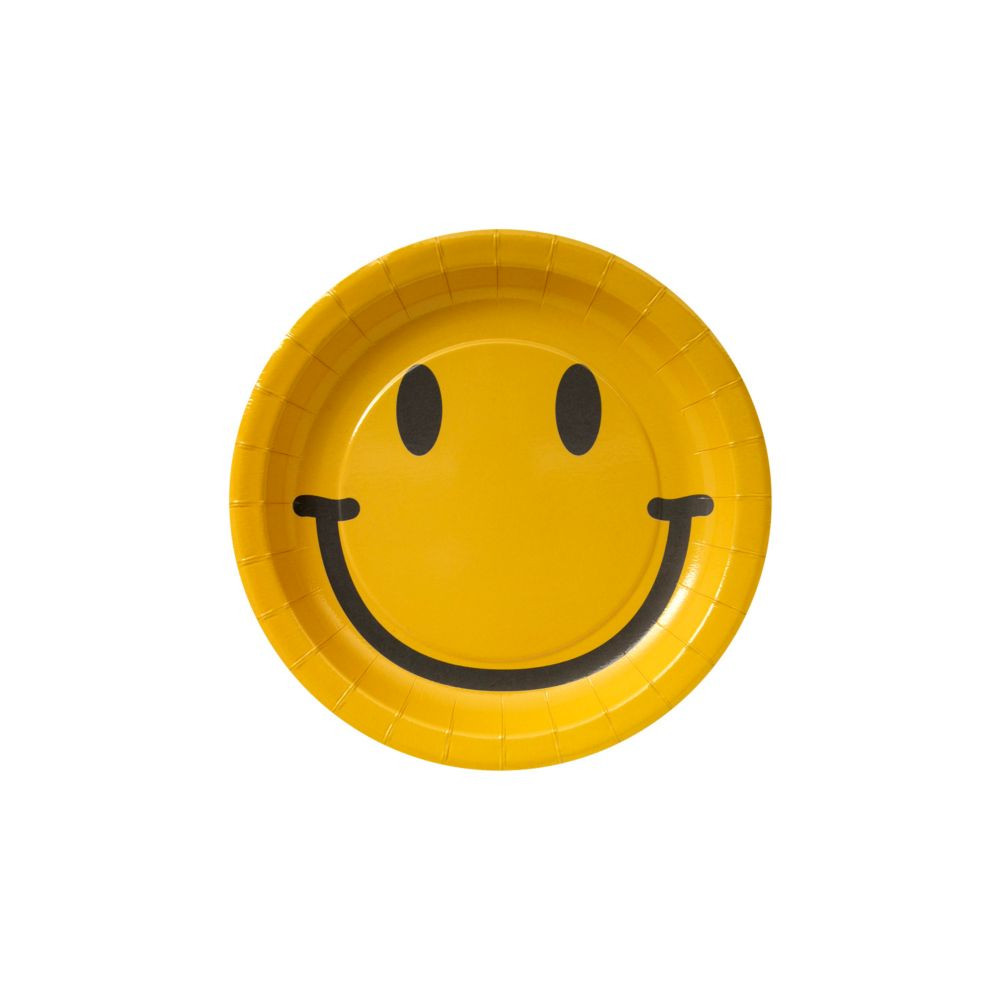 8 Pc 7.2"" Groovy Smile Face Dessert Plates | Oriental Trading Company