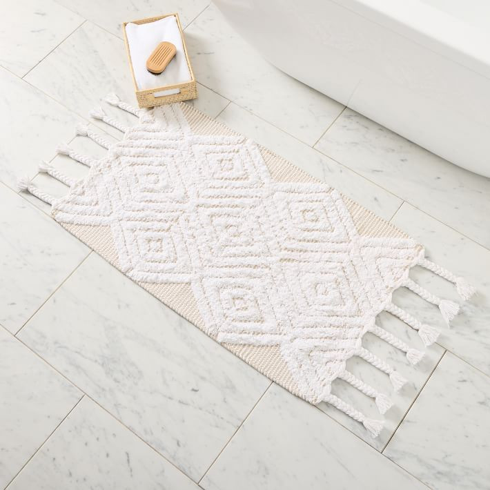 Tufted Diamonds Bath Mat | West Elm | West Elm (US)