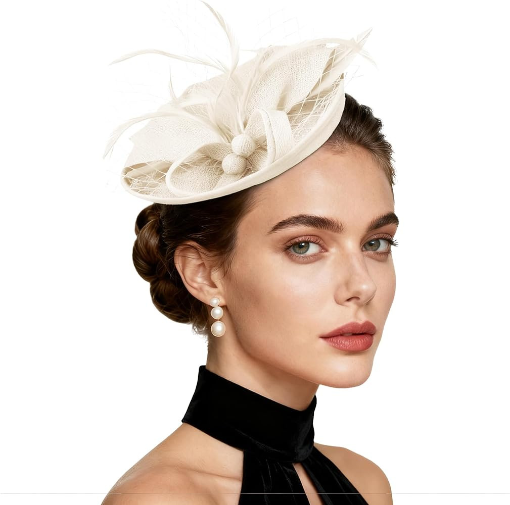 Fascinators Hats for Women Tea Party Hats - 2026 Pillbox 50s Veil Feathers Mesh Headband Derby Ch... | Amazon (US)