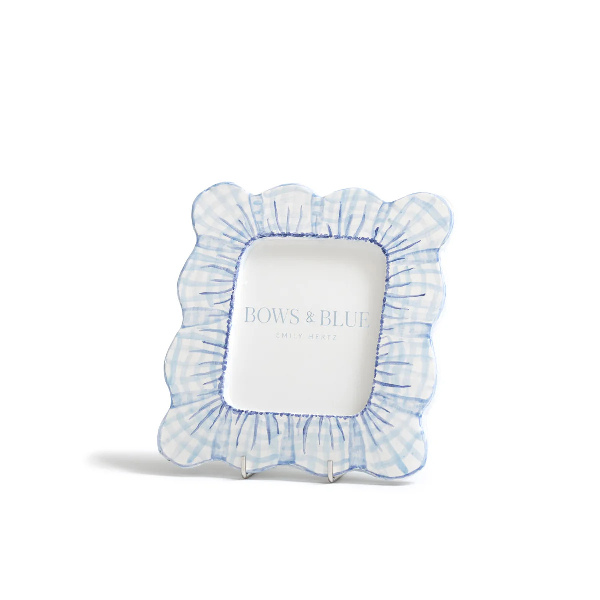Scalloped Gingham Picture Frame | Bows & Blue
