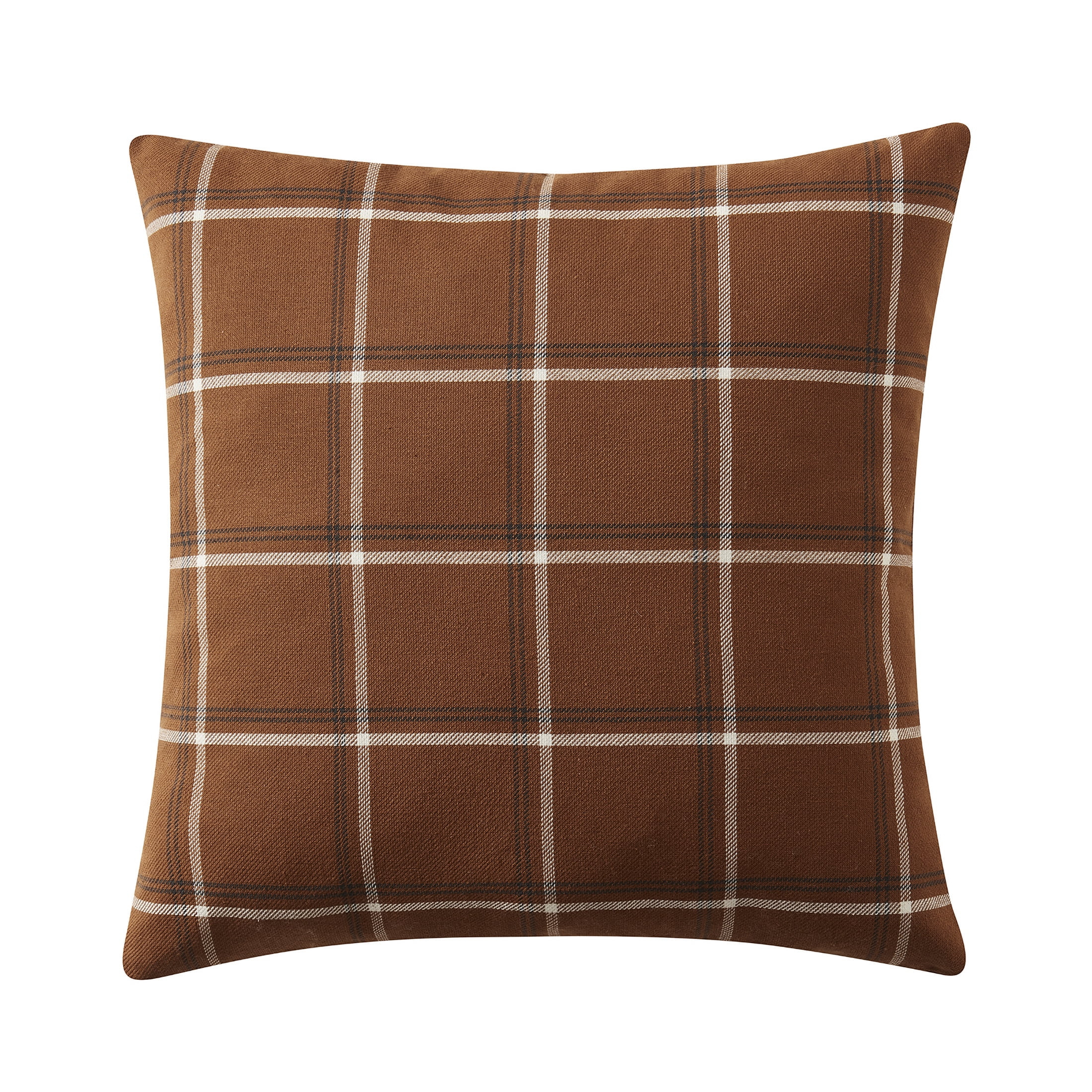 My Texas House 18" x 18" Micah Ginger Harvest Plaid Decorative Pillow | Walmart (US)