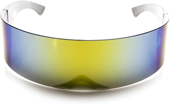 zeroUV - 80s Futuristic Cyclops Cyberpunk Visor Sunglasses with Semi Translucent Mirrored Lens | Amazon (US)