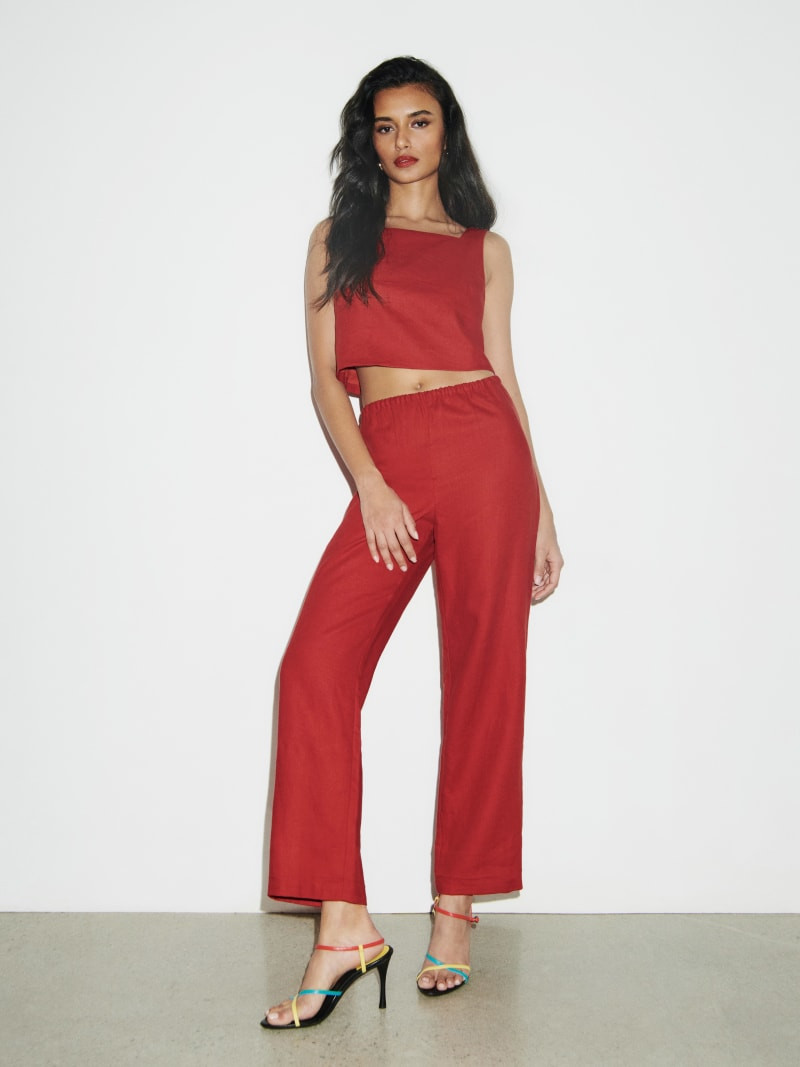 Remi Cropped Linen Pant | Reformation (Global)