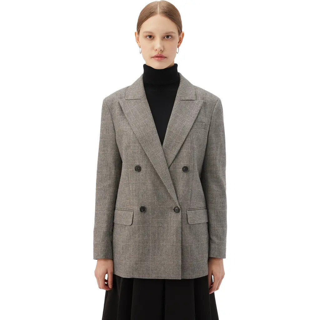 GOBI Mongolian Cashmere Double-Breasted Cashmere Blazer in Warm Grey at Nordstrom, Size Large | Nordstrom