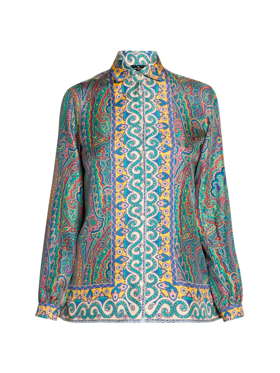 Arnica Print Silk Twill Blouse | Saks Fifth Avenue