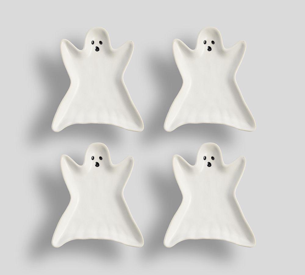 Gus the Ghost Stoneware Appetizer Plates, Pottery Barn Halloween, Halloween Plates, Holiday Home | Pottery Barn (US)