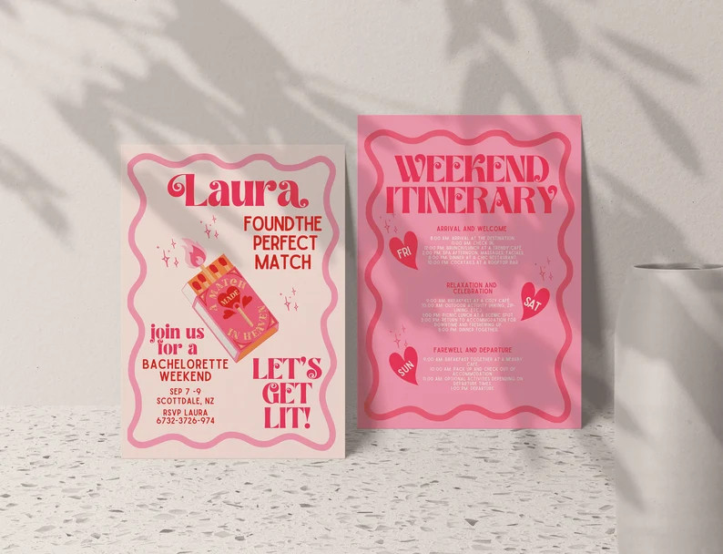 She Found Her Perfect Match Match Made in Heaven Last Swing Invitation Bachelorette Party Custom ... | Etsy (US)