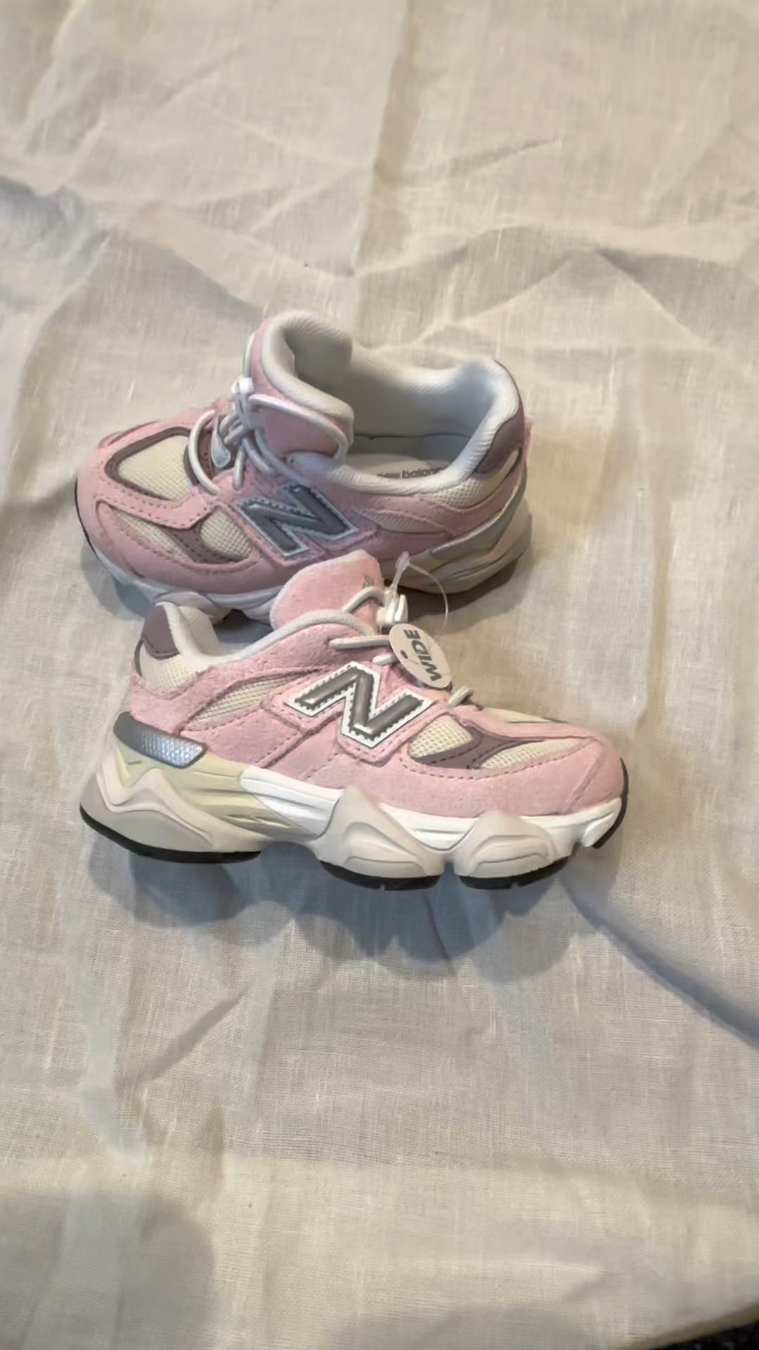 The prettiest toddler sneakers 👟 and they come in wide width ‼️ #newbalance #9060 #girlmom #toddler 

#LTKKids #LTKShoeCrush #LTKStyleTip