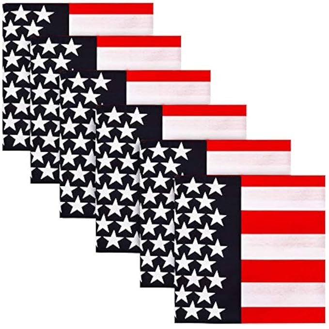 SATINIOR 12 Pcs USA Flag Bandanas for Women Men Head Neck Bandanas Patriotic Supplies for Men Wom... | Amazon (US)
