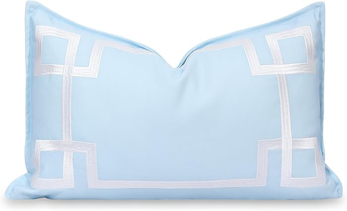 Hofdeco Premium Coastal Patio Indoor Outdoor Lumbar Pillow Cover Only, 12"x20" Water Repellent fo... | Amazon (US)