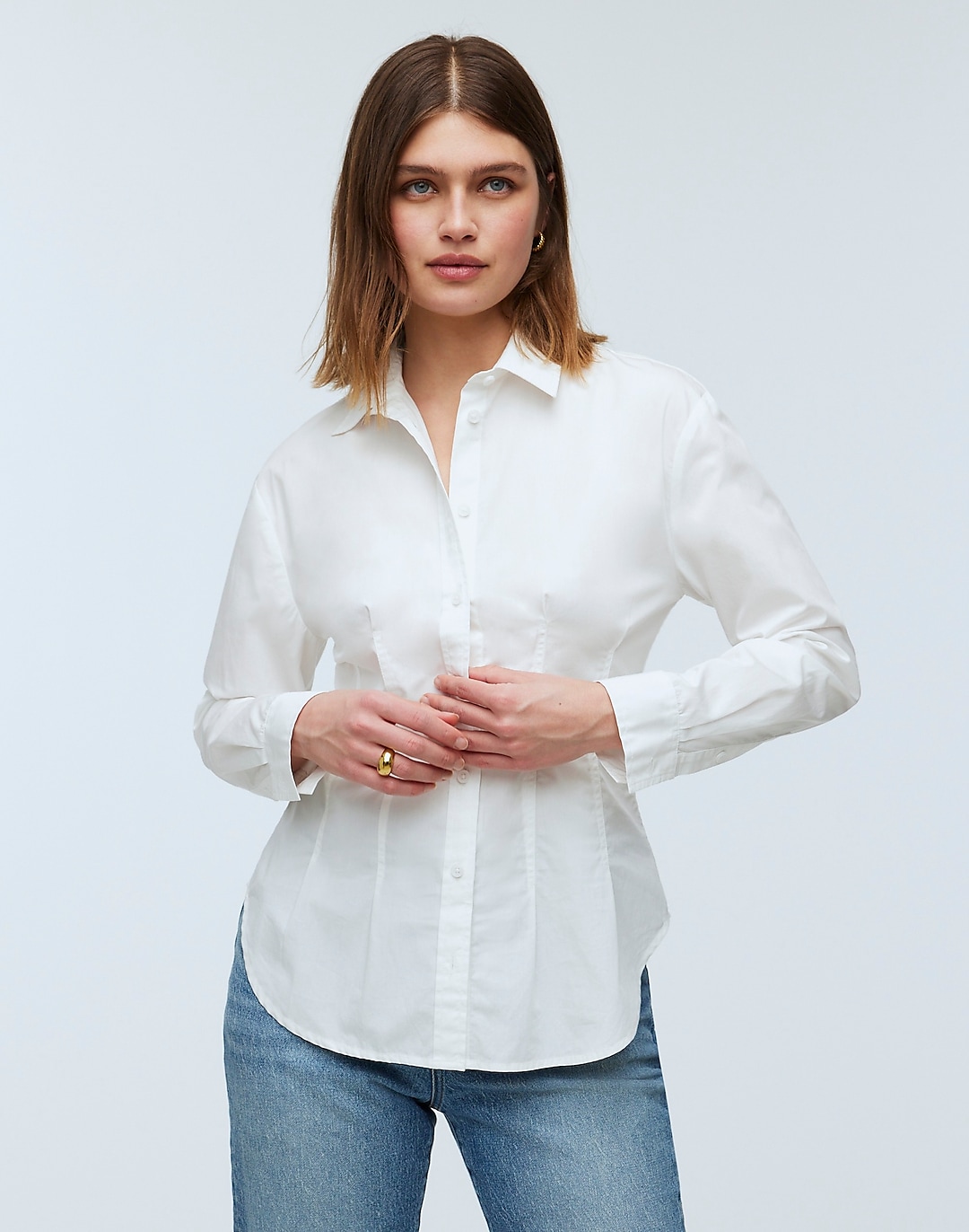 Darted Long-Sleeve Button-Up Shirt | Madewell