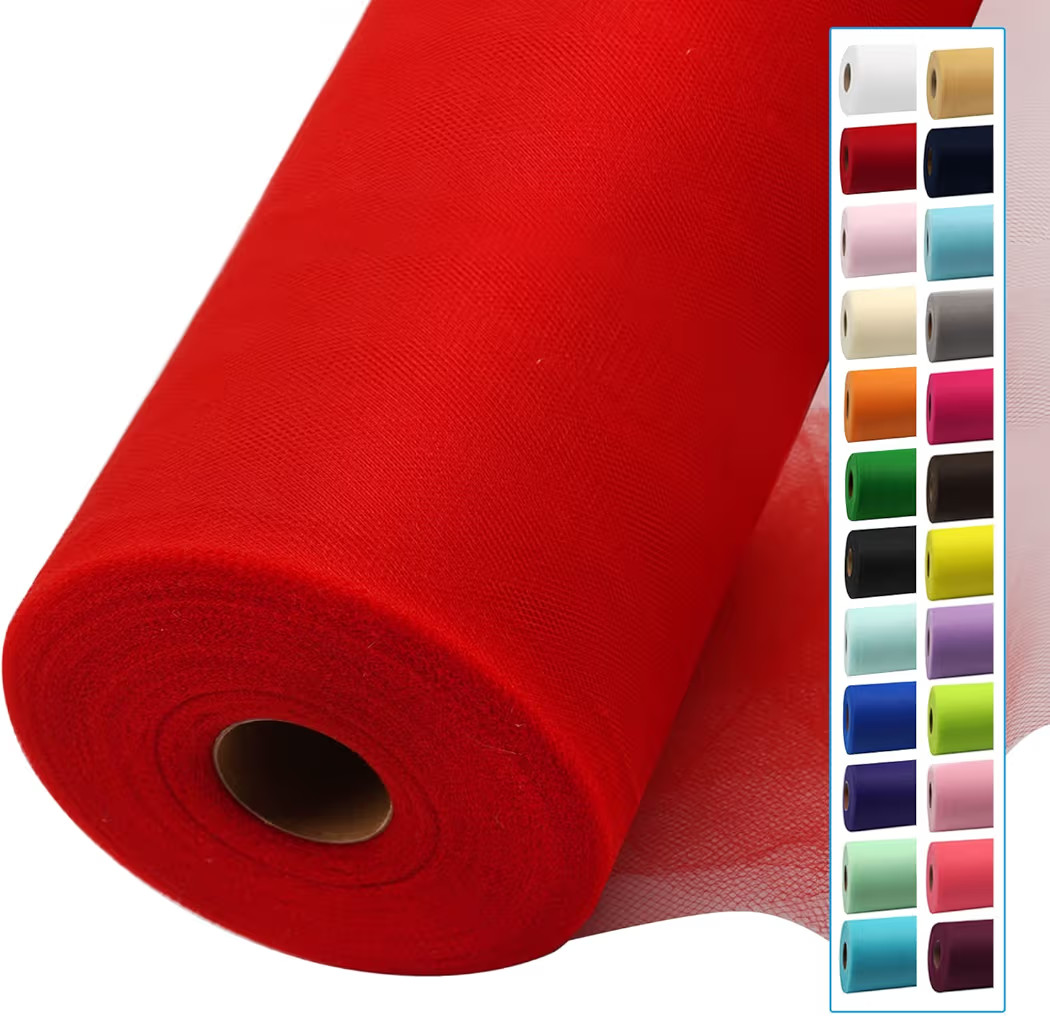 Red Tulle Fabric Rolls 54 Inch by 40 Yards Tulle Bolt Spool for Wedding Decorations DIY Christmas... | Amazon (US)