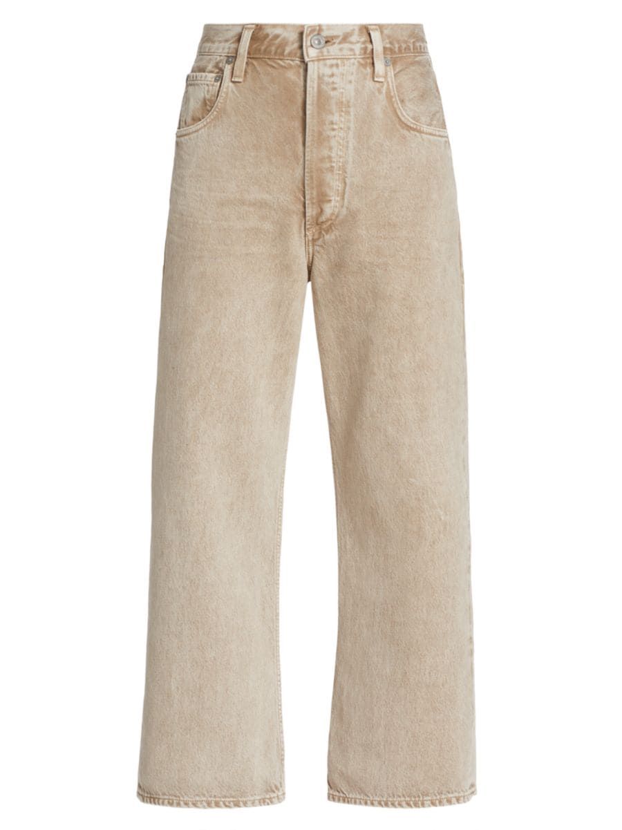 Gaucho High-Rise Cropped Wide-Leg Jeans | Saks Fifth Avenue
