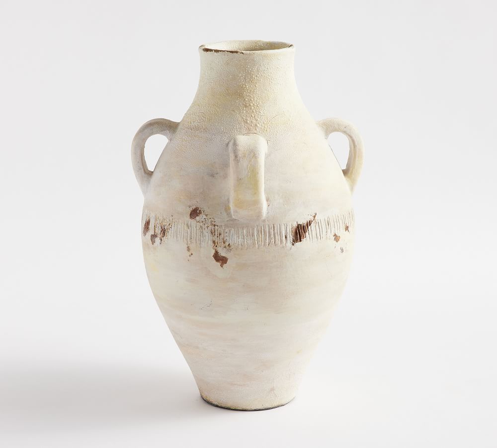 Artisan Handcrafted Terracotta Vases - White | Pottery Barn | Pottery Barn (US)