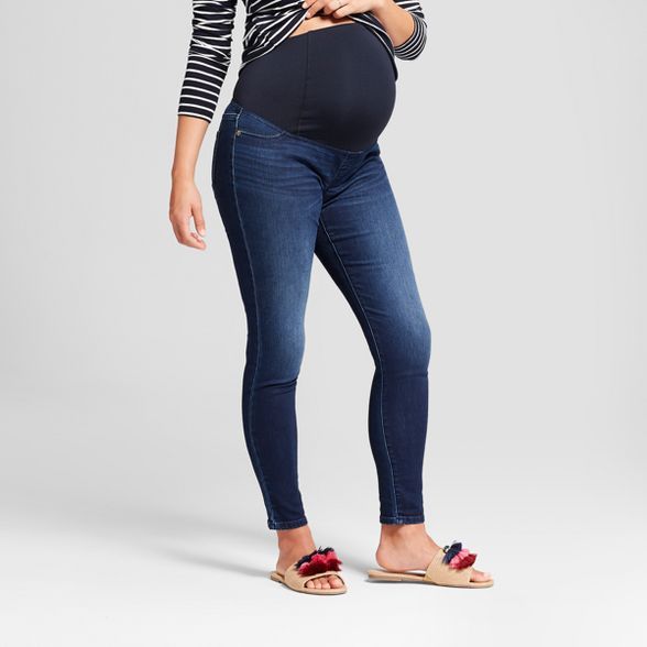 Maternity Crossover Panel Skinny Jeans - Isabel Maternity by Ingrid & Isabel™ Dark Wash | Target