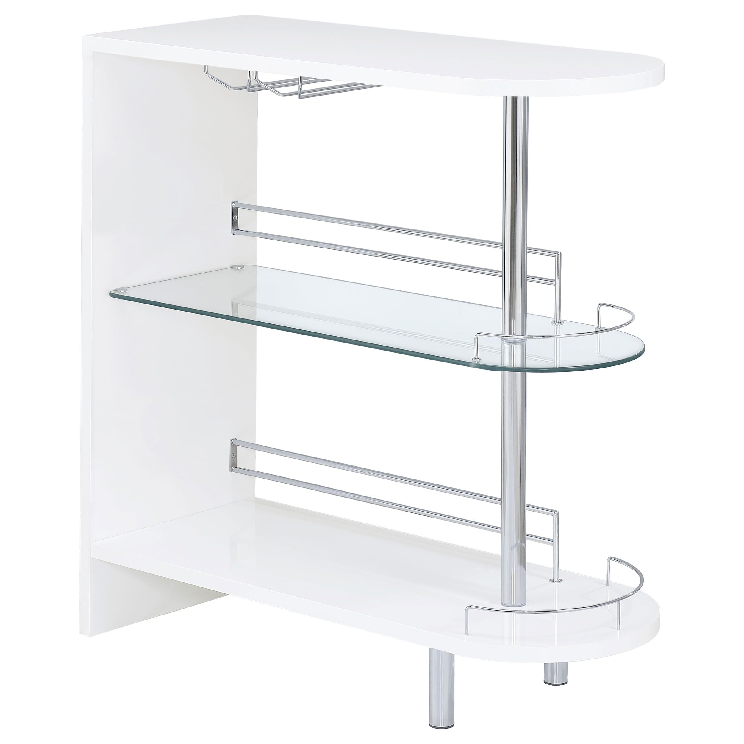 COASTER 2-holder Bar Table, Glossy White/Clear | Amazon (US)