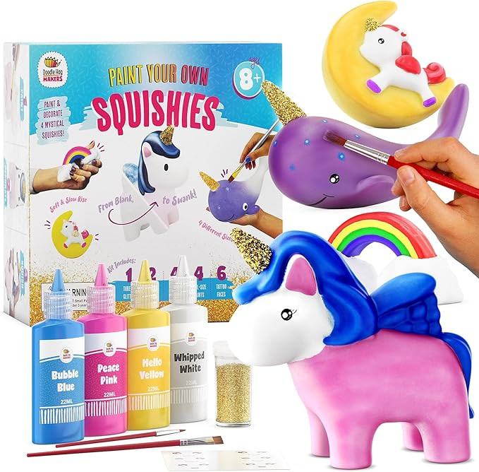 DOODLE HOG Unicorn Squishy Paint Set for Kids Ages 8-12, Unicorn Gifts for Girls 8-10, Arts and C... | Amazon (US)
