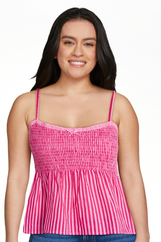 No Boundaries Cotton Smocked Baby Doll Tank Top, Women's XXS-XXXL | Walmart (US)