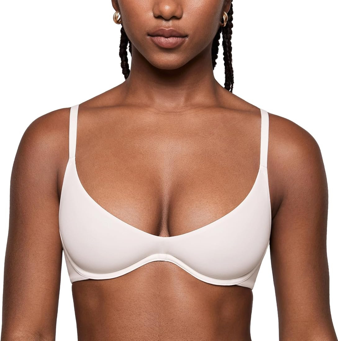 INLYRIC Women's Inbarely Plus Plunge Bra - Unlined Underwire Sexy Demi Balconette Bras | Amazon (US)