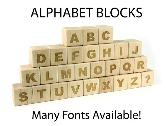 28 pc Maple Alphabet Blocks  Wood ABC Blocks Wooden Alphabet | Etsy | Etsy (US)