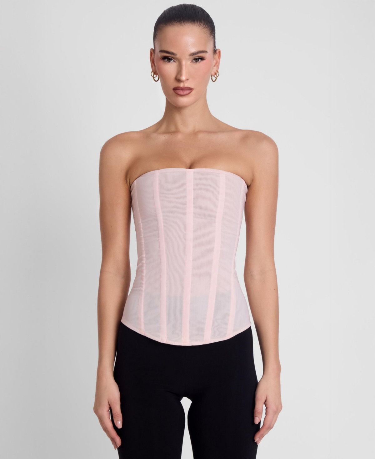 Leau Women's Muse Mesh Corset Top - Pink | Macy's