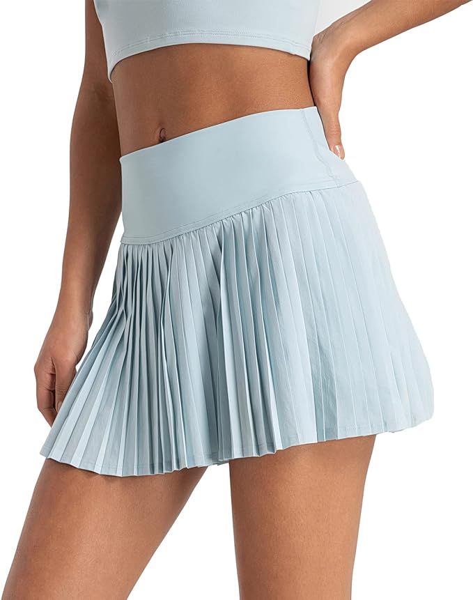 altiland Womens' Cool Feeling Pleated Tennis Athletic Running Mini Skirts with Shorts 3" | Amazon (US)