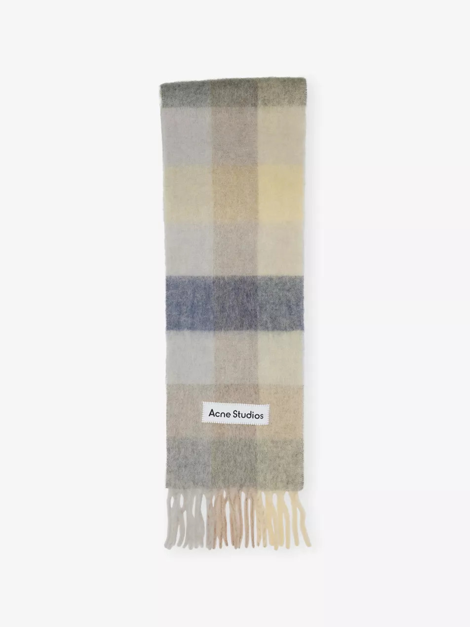Vally checked wool-blend scarf | Selfridges