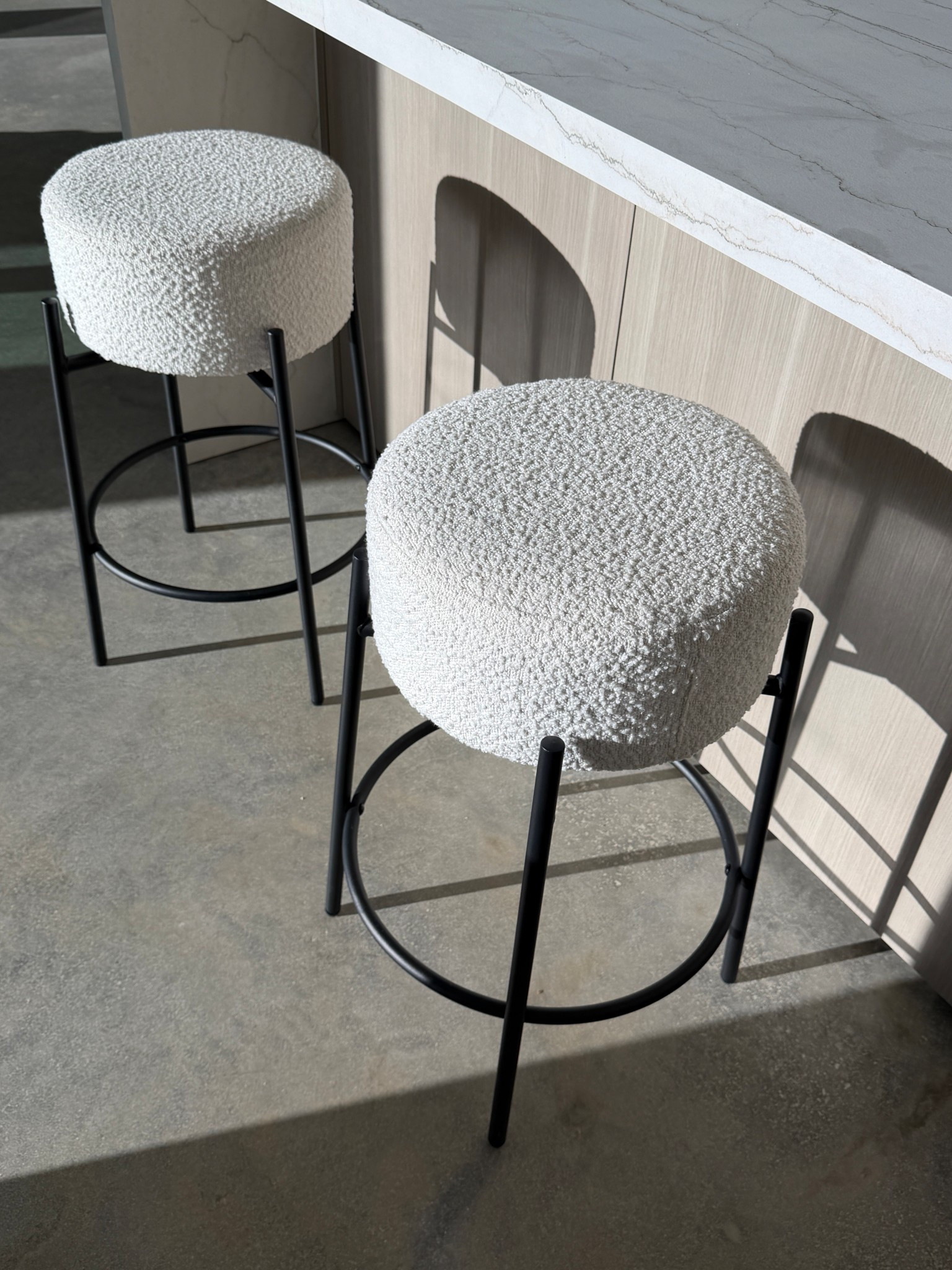 Luxurious boucle counter/bar stools! Amazing quality, price and they swivel! On sale now🖤

#LTKCyberWeek #LTKSaleAlert #LTKHome
