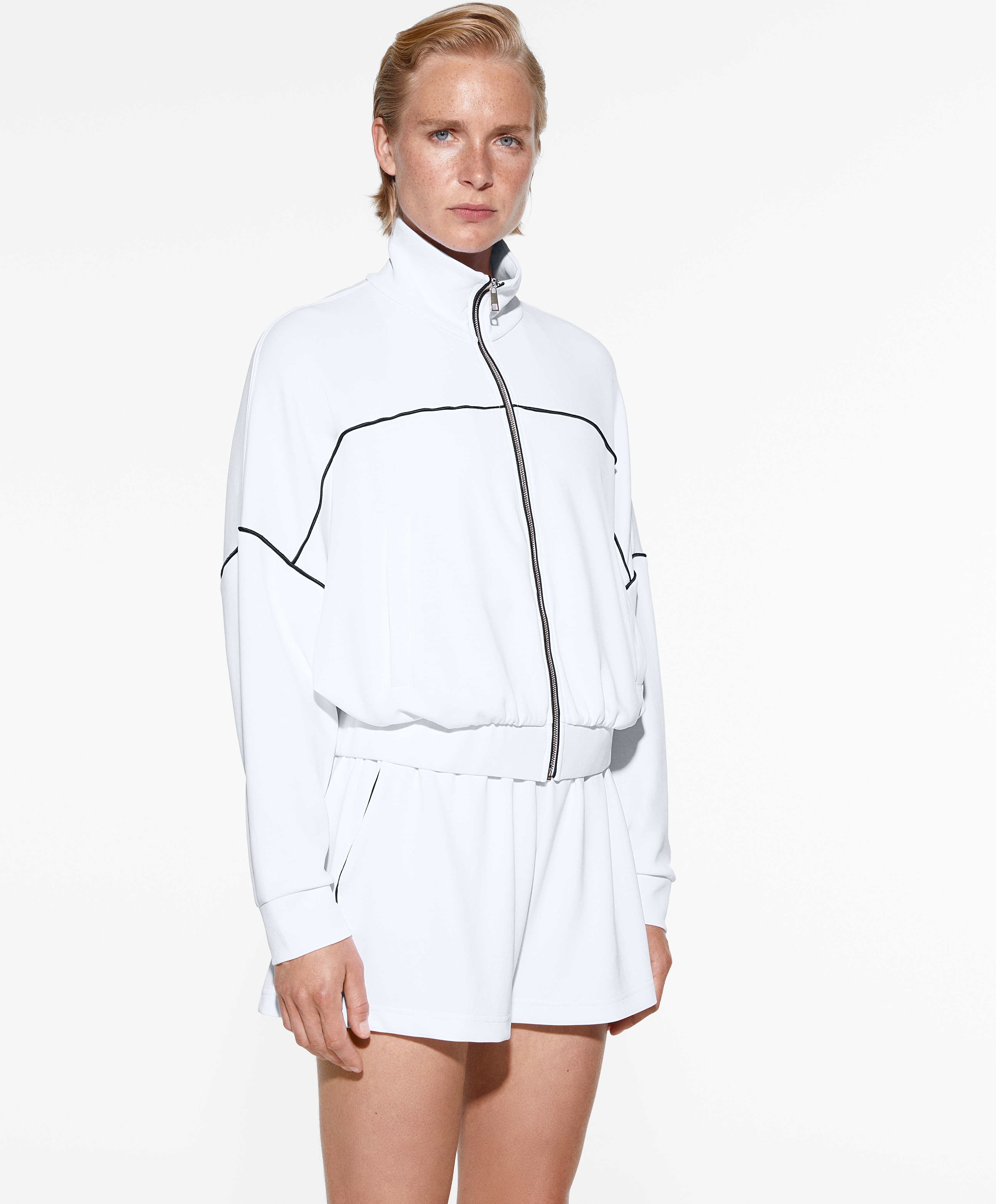 Jacket with modal and piping | OYSHO United States | OYSHO UK