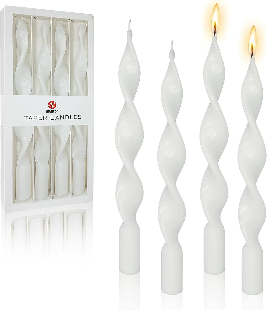 10 Inches Spiral Taper Candles Colorful Twisted Candle Dripless Long Candles, Handmade Candlestic... | Amazon (US)