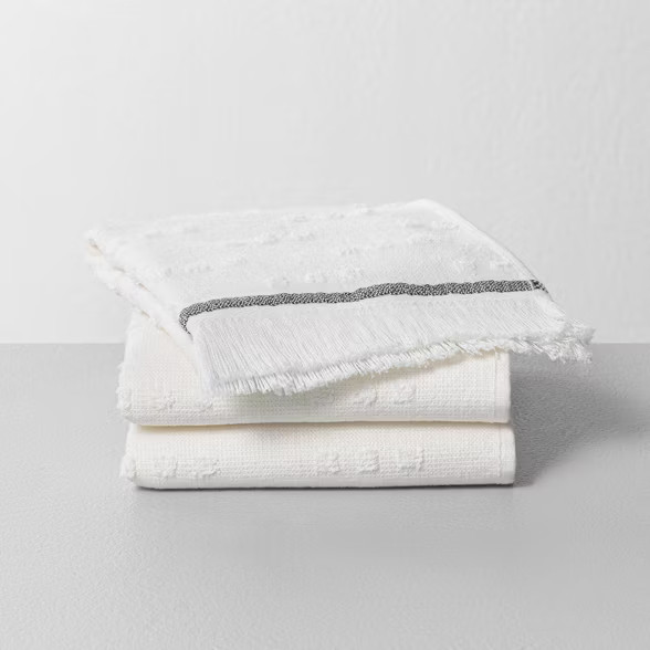 Fouta Texture Dots Bath Towels Sour Cream/Railroad Gray - Hearth & Hand™ with Magnolia | Target