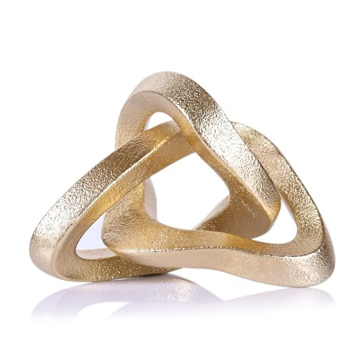 LCCCK Infinity Knot Sculpture Gold Knot Decor Object, Abstract Knick Knacks Coffee Table Modern Statue, Gold Sculpture for Home Living Room Table Ornaments and TV Stand Bookshelf Decorative | Amazon (US)