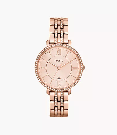 Jacqueline Rose-Tone Stainless Steel Watch | Fossil (US)