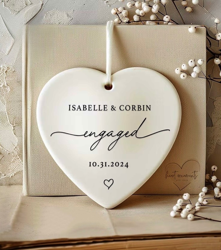 Engaged Ornament 2025 from HeartOrnaments on Etsy

Custom Engagement Ornament with Names & Date | newly engaged | bridal
Shower | engagement party gift | Personalized Wedding Ornament | HeartOrnaments

#LTKHoliday #LTKWedding #LTKGiftGuide