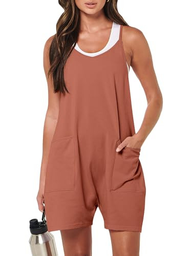 ANRABESS Womens Rompers Summer Casual Loose Sleeveless Overalls Spaghetti Strap Shorts Jumpsuit 2026 Beach Vacation Clothes Small | Amazon (US)