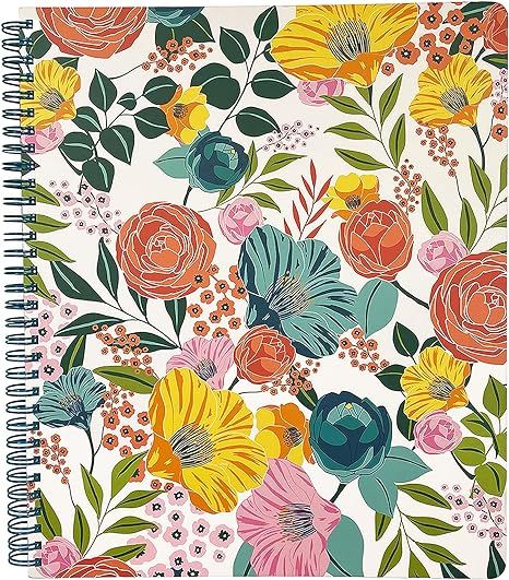 Steel Mill & Co Cute Floral Large Spiral Notebook College Ruled, 11" x 9.5" with Durable Hardcove... | Amazon (US)