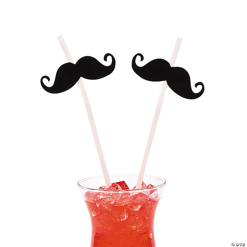 Mustache Cutout Straws - 25 Pc. | Oriental Trading Company