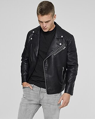 Asymmetrical Zip Vegan Leather Moto Jacket | Express